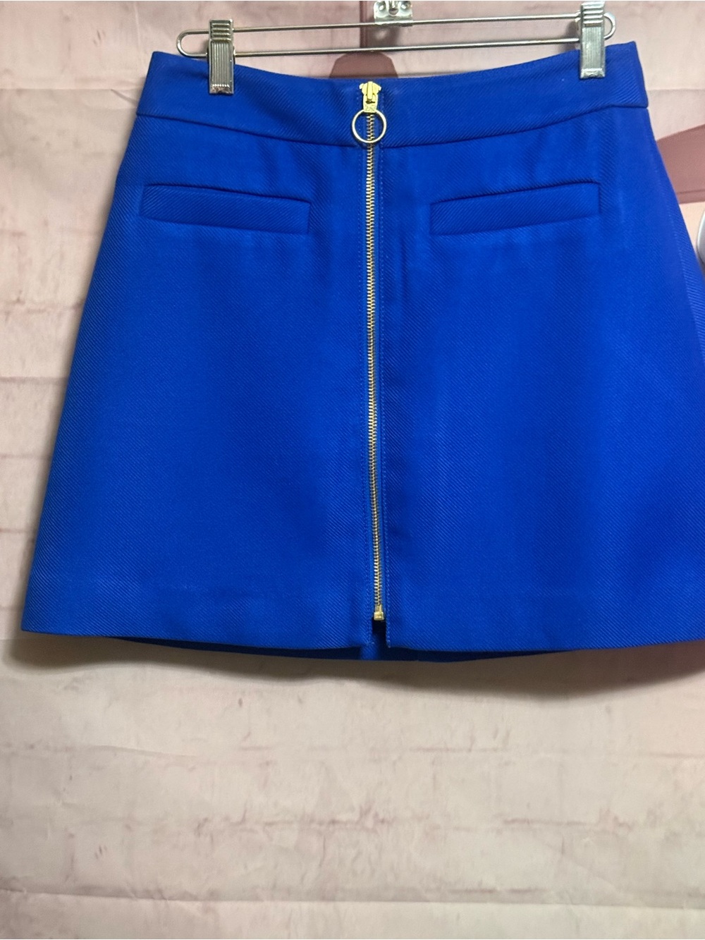 Express Bright Blue Zip Detail Skirt